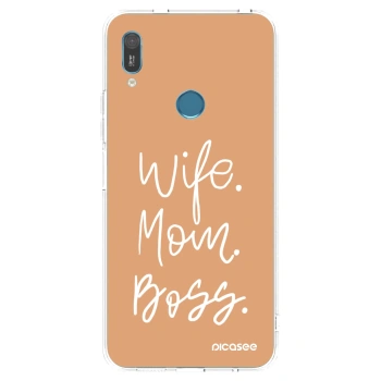 Picasee silikonska prozirna maskica za Huawei Y6 2019 - Boss Mama
