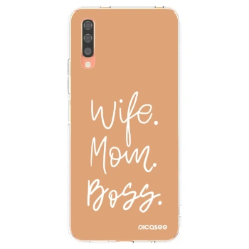 Picasee silikonska prozirna maskica za Samsung Galaxy A70 A705F - Boss Mama