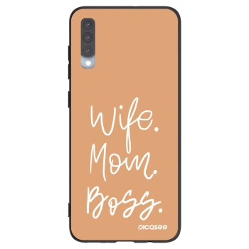 Picasee crna silikonska maskica za Samsung Galaxy A70 A705F - Boss Mama