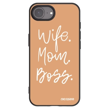 Picasee crna silikonska maskica za Apple iPhone 17e - Boss Mama