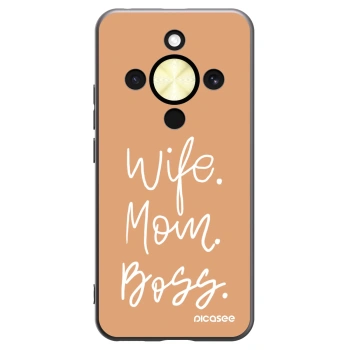 Picasee crna silikonska maskica za Honor Magic8 Lite 5G - Boss Mama