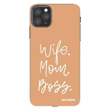 Picasee silikonska prozirna maskica za Apple iPhone 11 Pro Max - Boss Mama