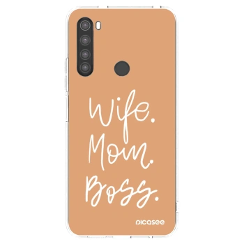 Picasee silikonska prozirna maskica za Xiaomi Redmi Note 8 - Boss Mama