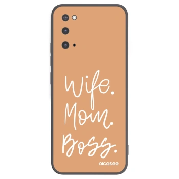 Picasee crna silikonska maskica za Samsung Galaxy S20 G980F - Boss Mama