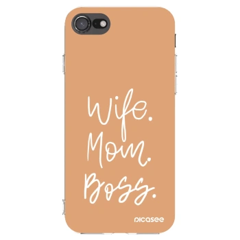 Picasee silikonska prozirna maskica za Apple iPhone SE 2020 - Boss Mama