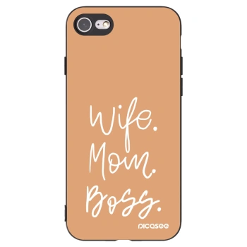 Picasee crna silikonska maskica za Apple iPhone SE 2020 - Boss Mama