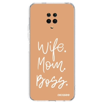Picasee silikonska prozirna maskica za Xiaomi Redmi Note 9 Pro - Boss Mama