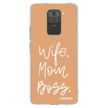 Picasee crna silikonska maskica za Xiaomi Redmi Note 9 - Boss Mama