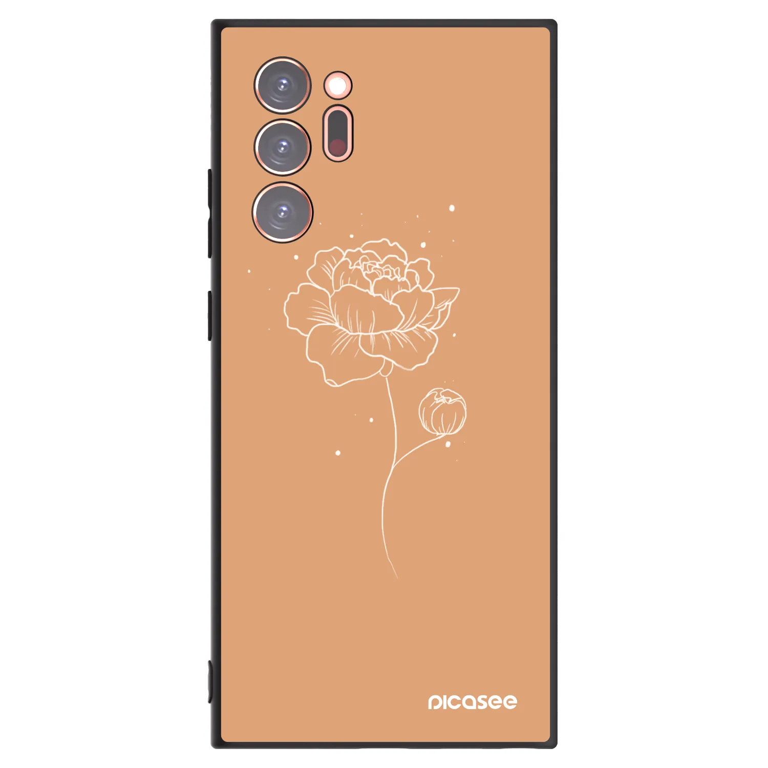 Picasee crna silikonska maskica za Samsung Galaxy Note 20 Ultra - Peonies