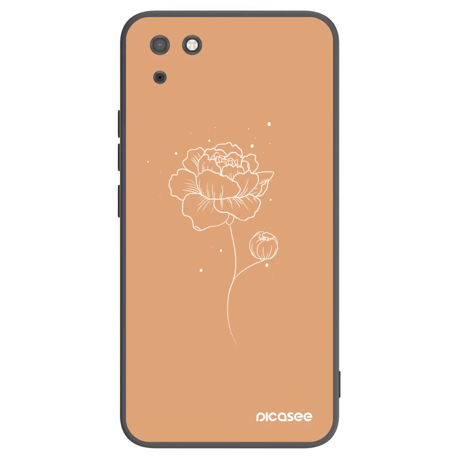 Picasee crna silikonska maskica za Huawei Y5P - Peonies