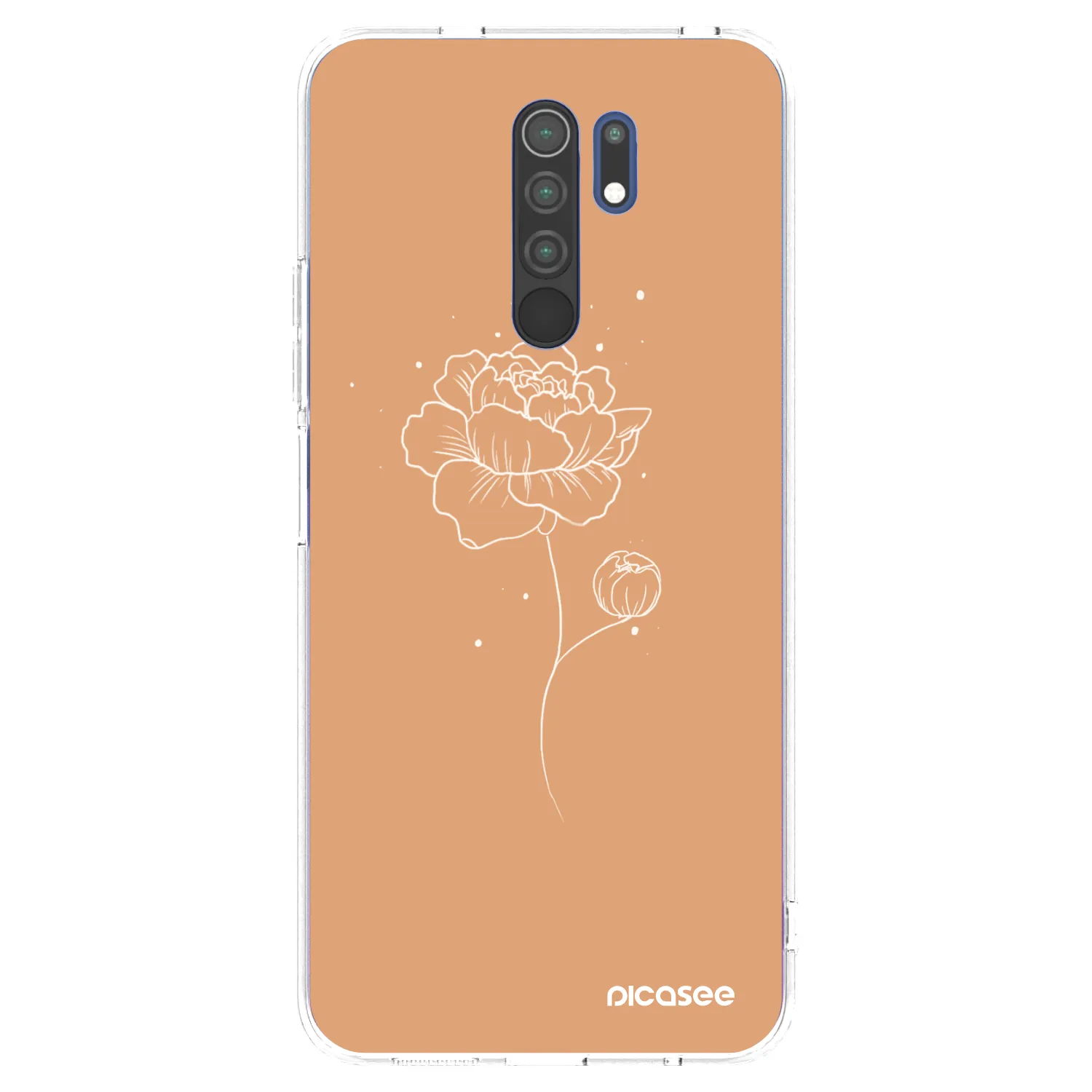 Picasee silikonska prozirna maskica za Xiaomi Redmi 9 - Peonies