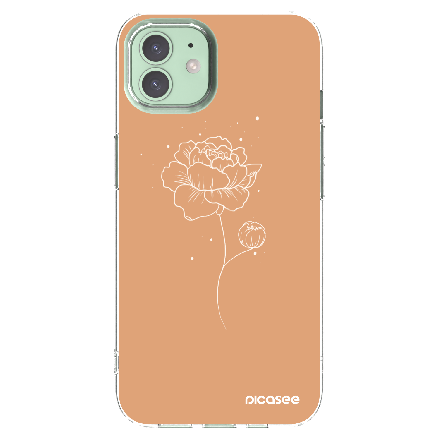 Picasee silikonska prozirna maskica za Apple iPhone 12 Pro - Peonies