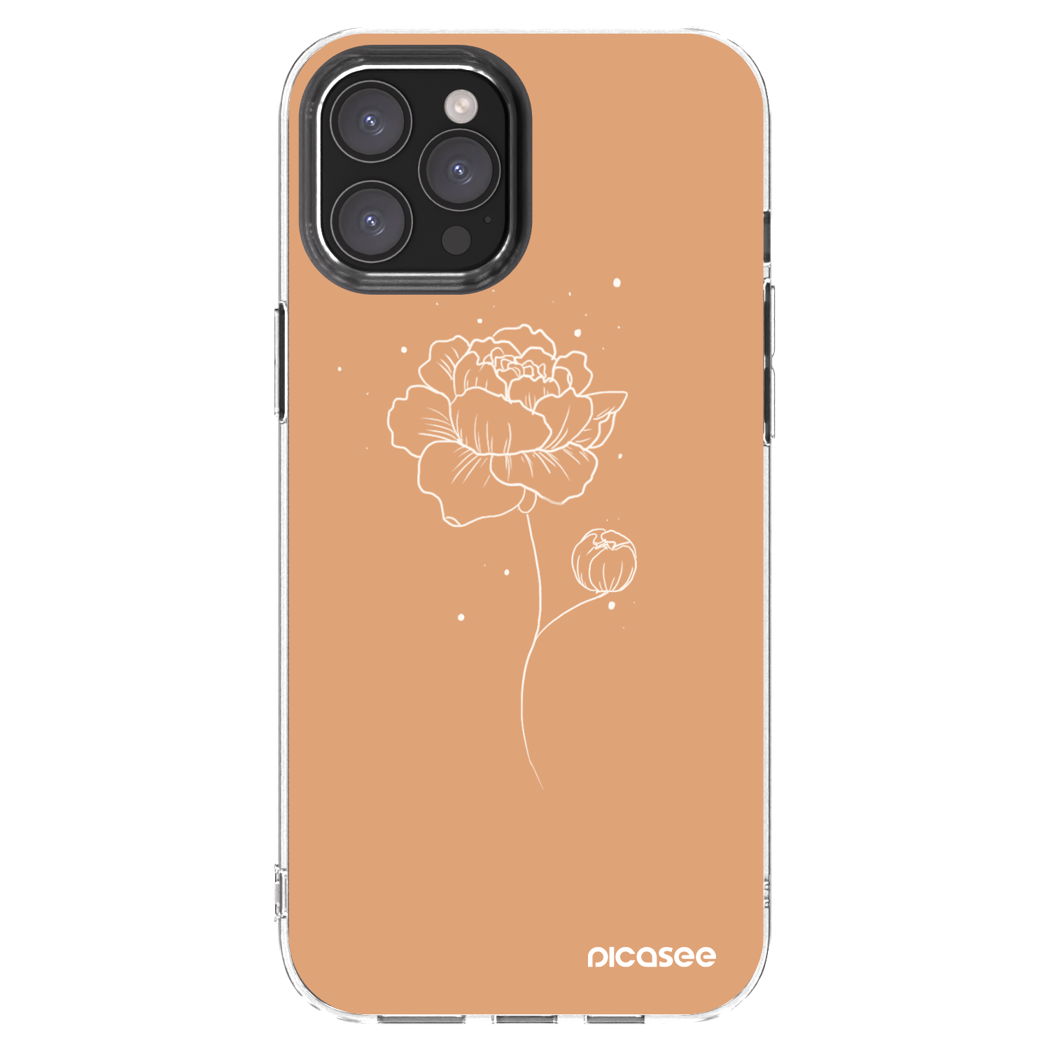 Picasee silikonska prozirna maskica za Apple iPhone 12 Pro Max - Peonies