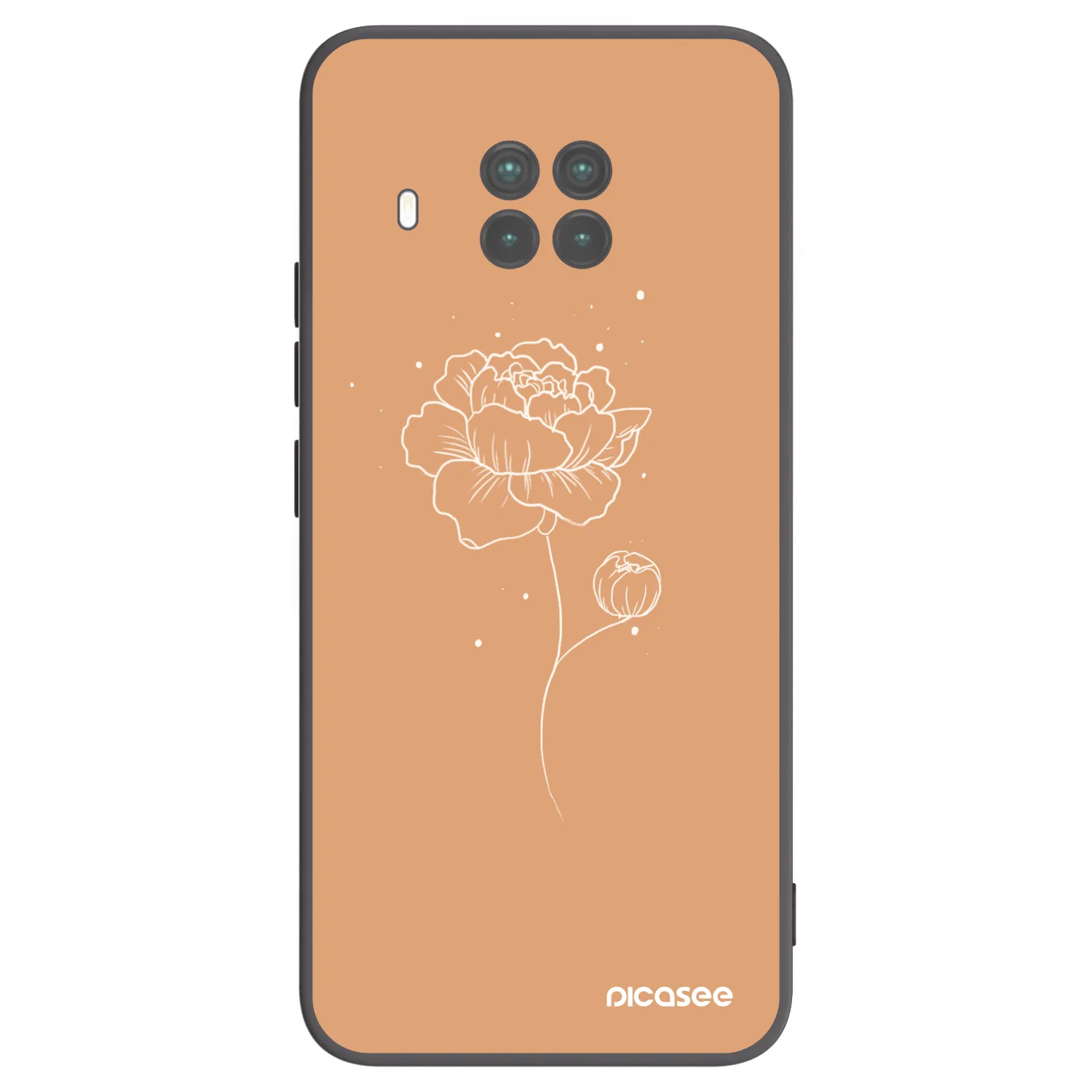 Picasee crna silikonska maskica za Xiaomi Mi 10T Lite - Peonies