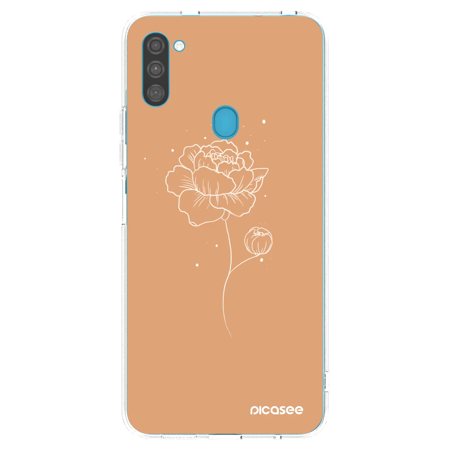 Picasee silikonska prozirna maskica za Samsung Galaxy M11 - Peonies