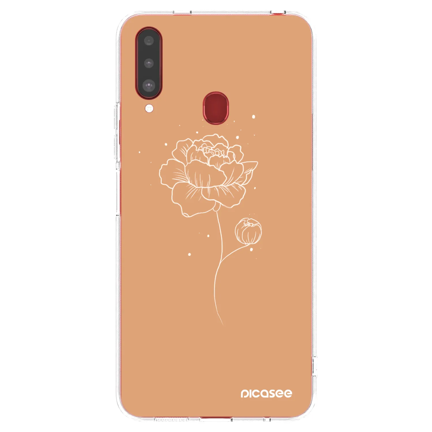 Picasee silikonska prozirna maskica za Samsung Galaxy A20s - Peonies