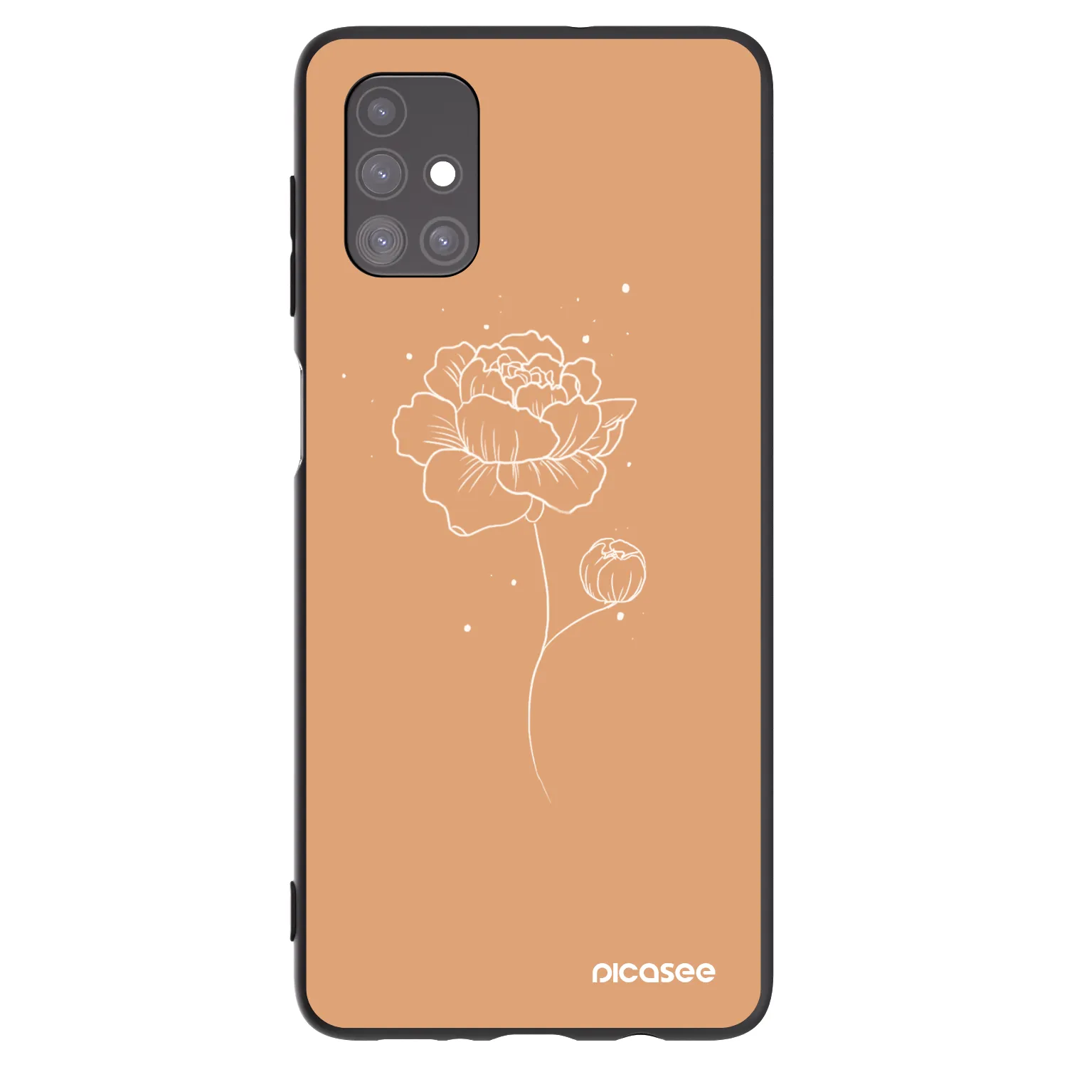 Picasee crna silikonska maskica za Samsung Galaxy M51 M515F - Peonies