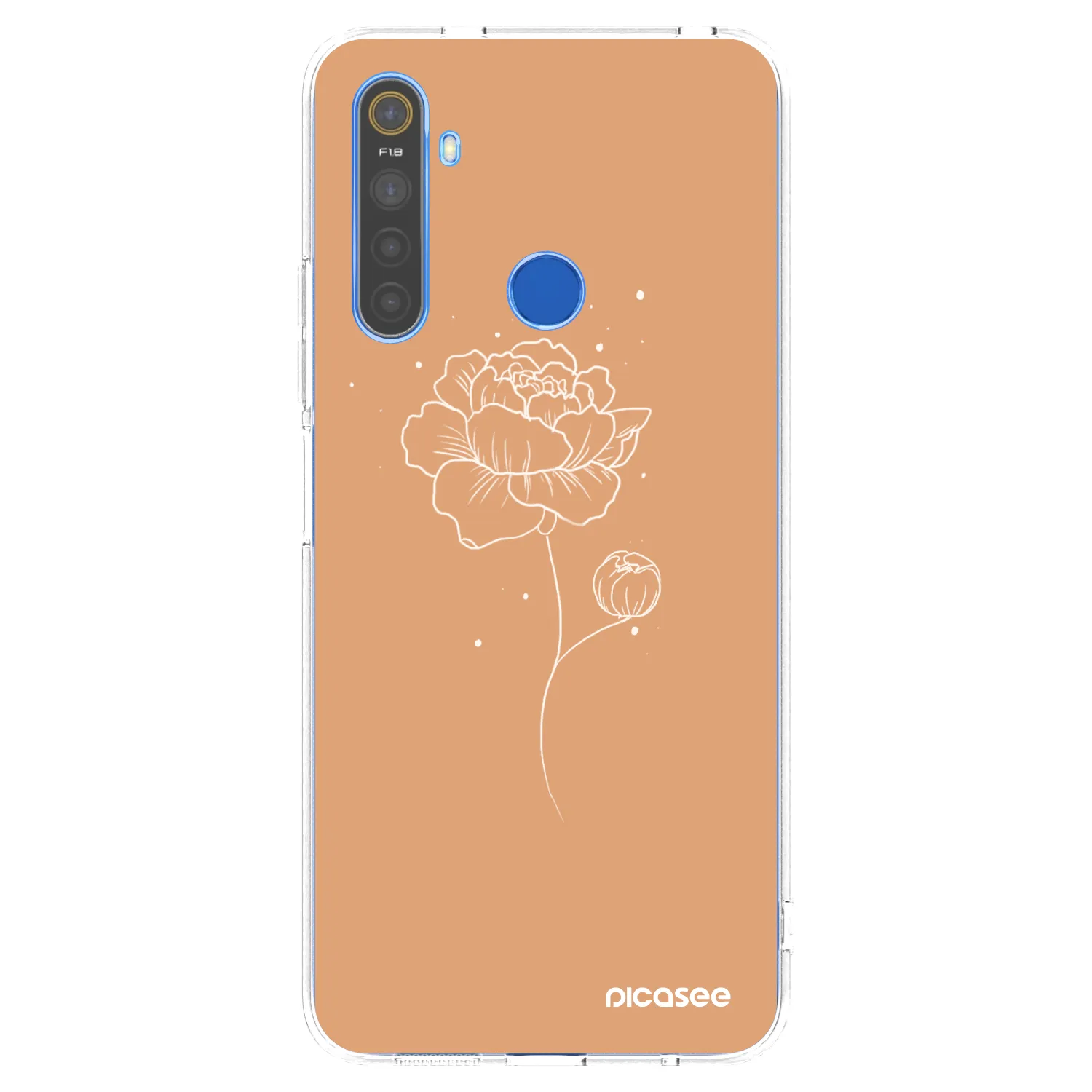 Picasee silikonska prozirna maskica za Realme 5 - Peonies