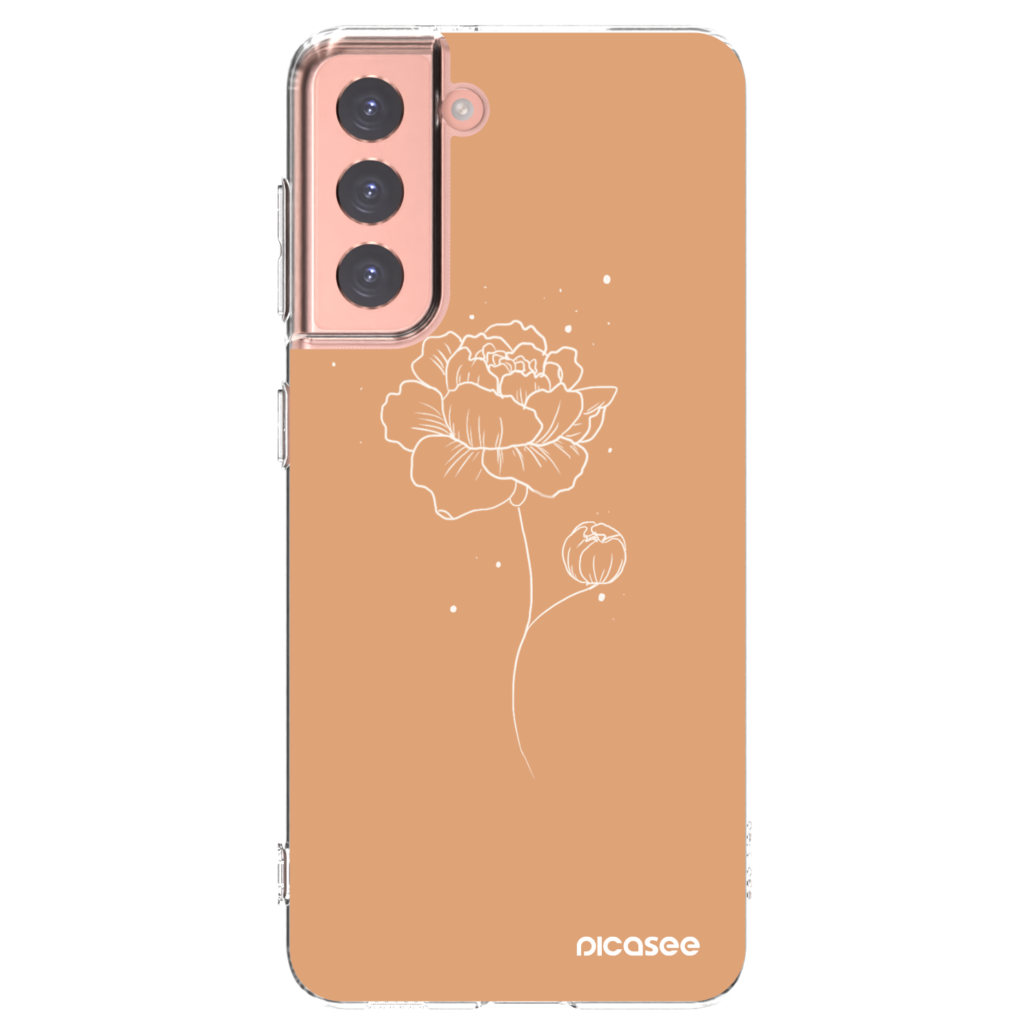 Picasee silikonska prozirna maskica za Samsung Galaxy S21 5G G991B - Peonies