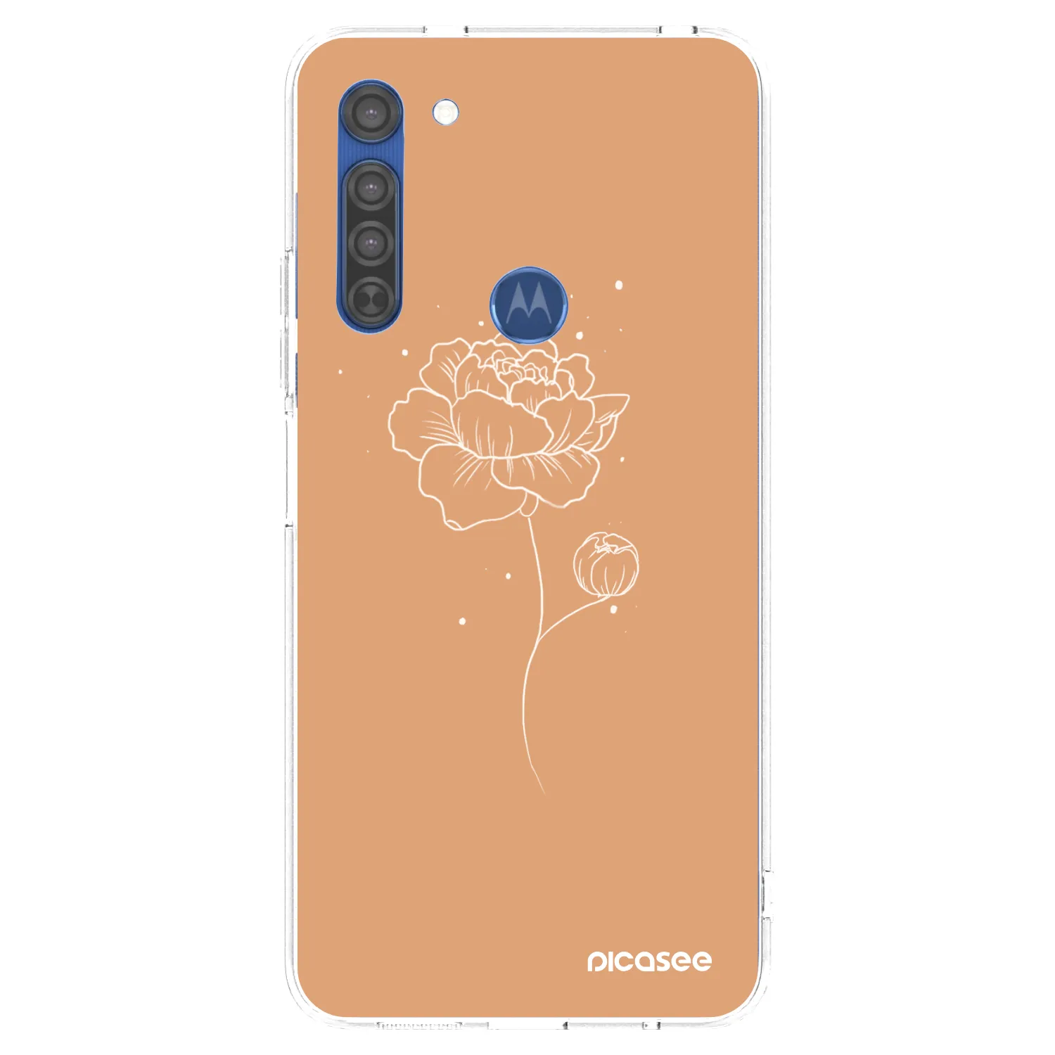 Picasee silikonska prozirna maskica za Motorola Moto G8 - Peonies