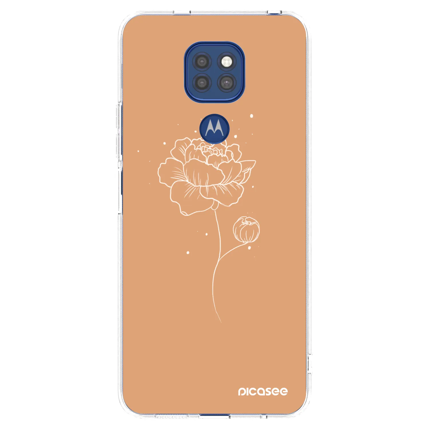 Picasee silikonska prozirna maskica za Motorola Moto G9 Play - Peonies