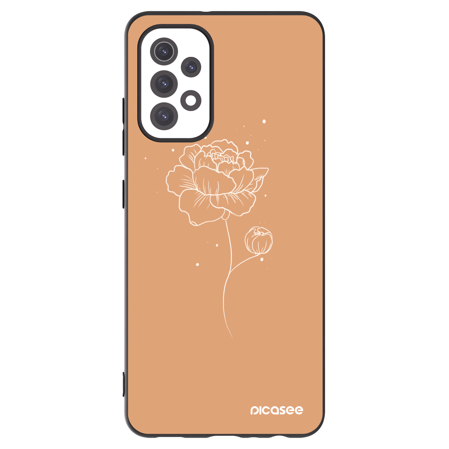 Picasee crna silikonska maskica za Samsung Galaxy A32 5G A326B - Peonies