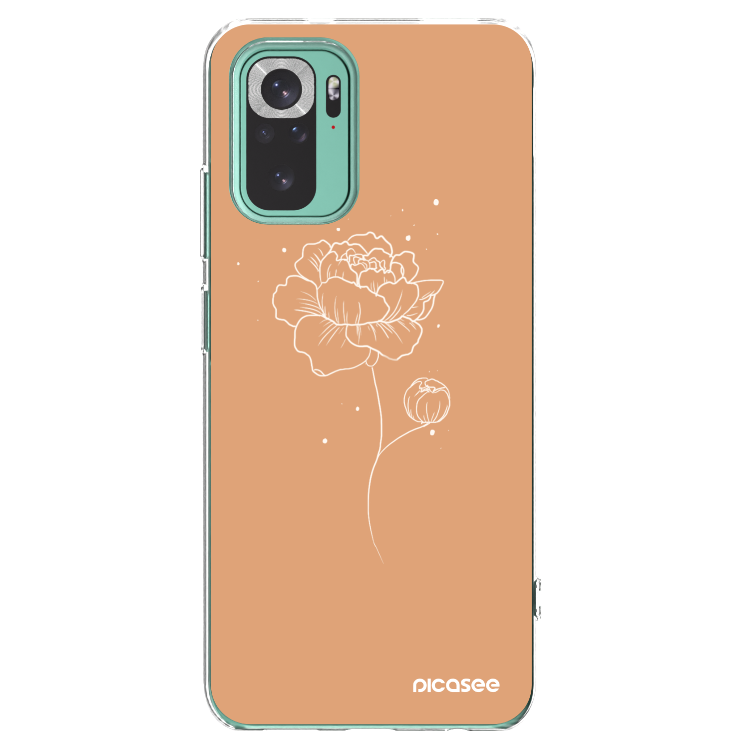 Picasee silikonska prozirna maskica za Xiaomi Redmi Note 10 Pro - Peonies