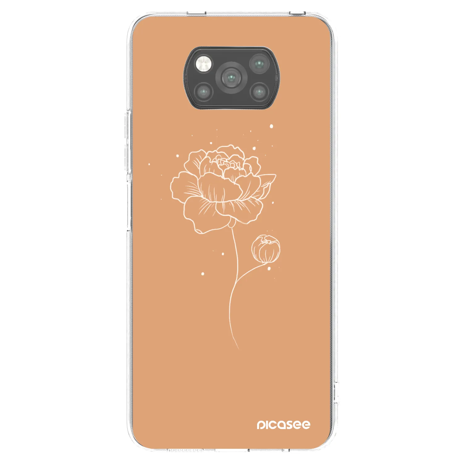 Picasee crna silikonska maskica za Xiaomi Poco X3 Pro - Peonies