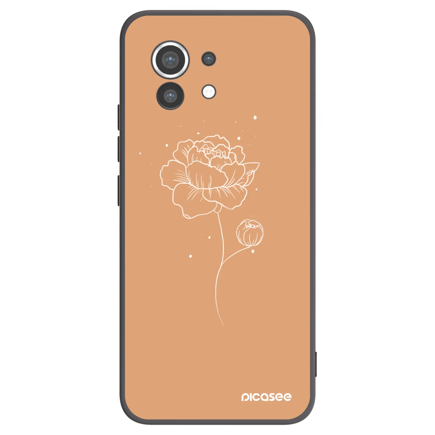Picasee crna silikonska maskica za Xiaomi Mi 11 - Peonies