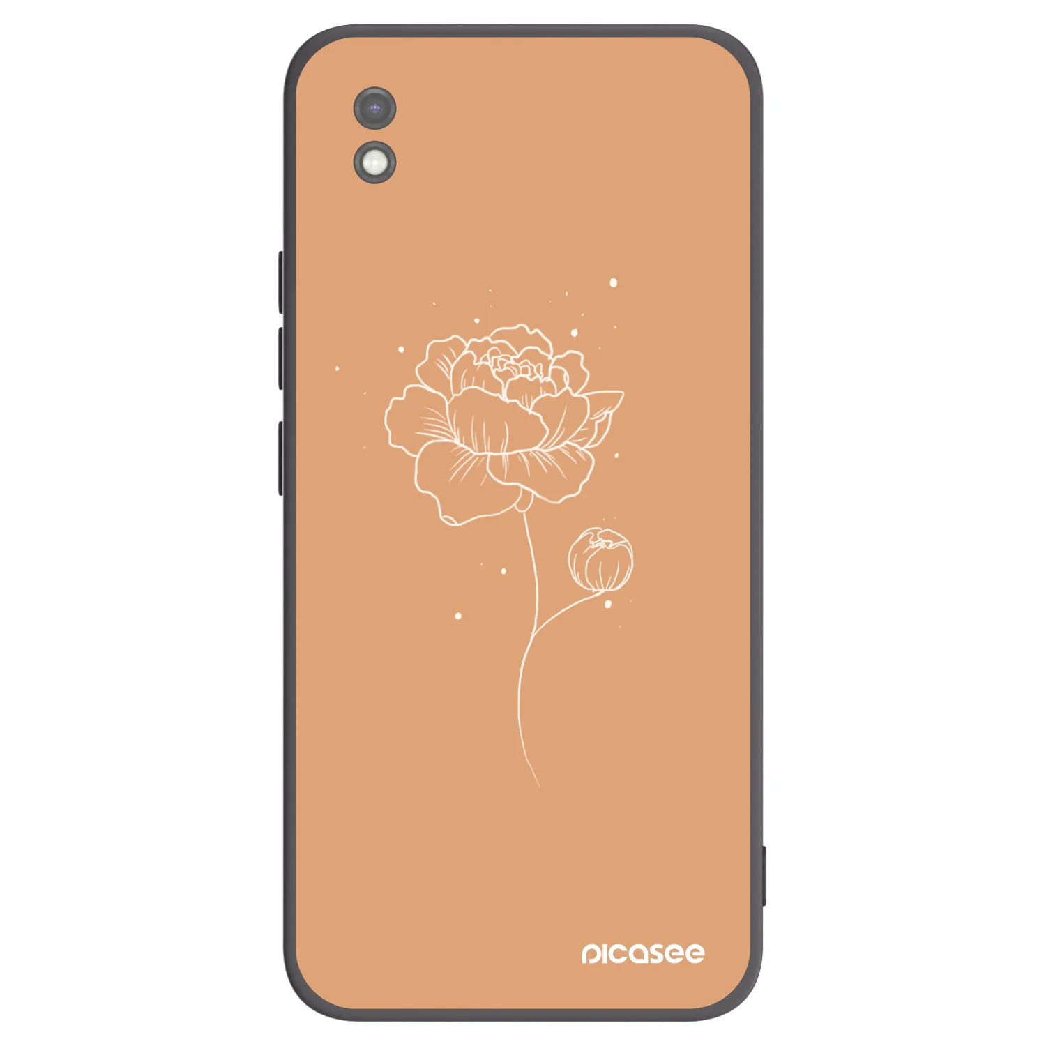 Picasee crna silikonska maskica za Xiaomi Redmi 9AT - Peonies