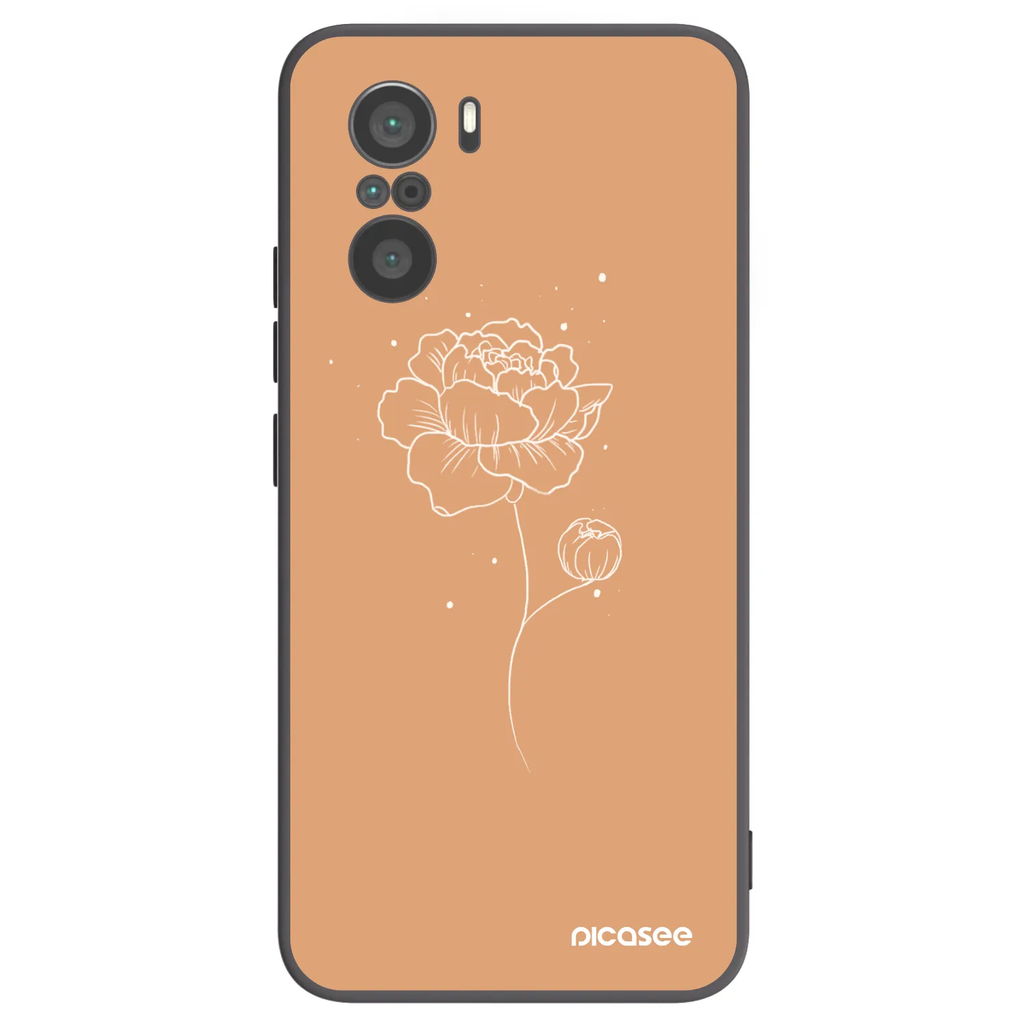 Picasee crna silikonska maskica za Xiaomi Poco F3 - Peonies