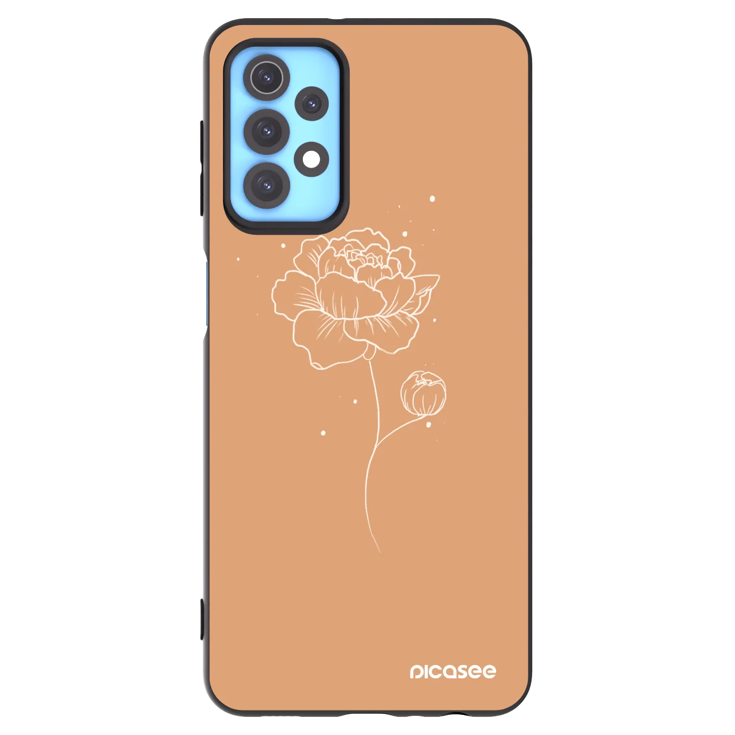 Picasee crna silikonska maskica za Samsung Galaxy A32 4G SM-A325F - Peonies