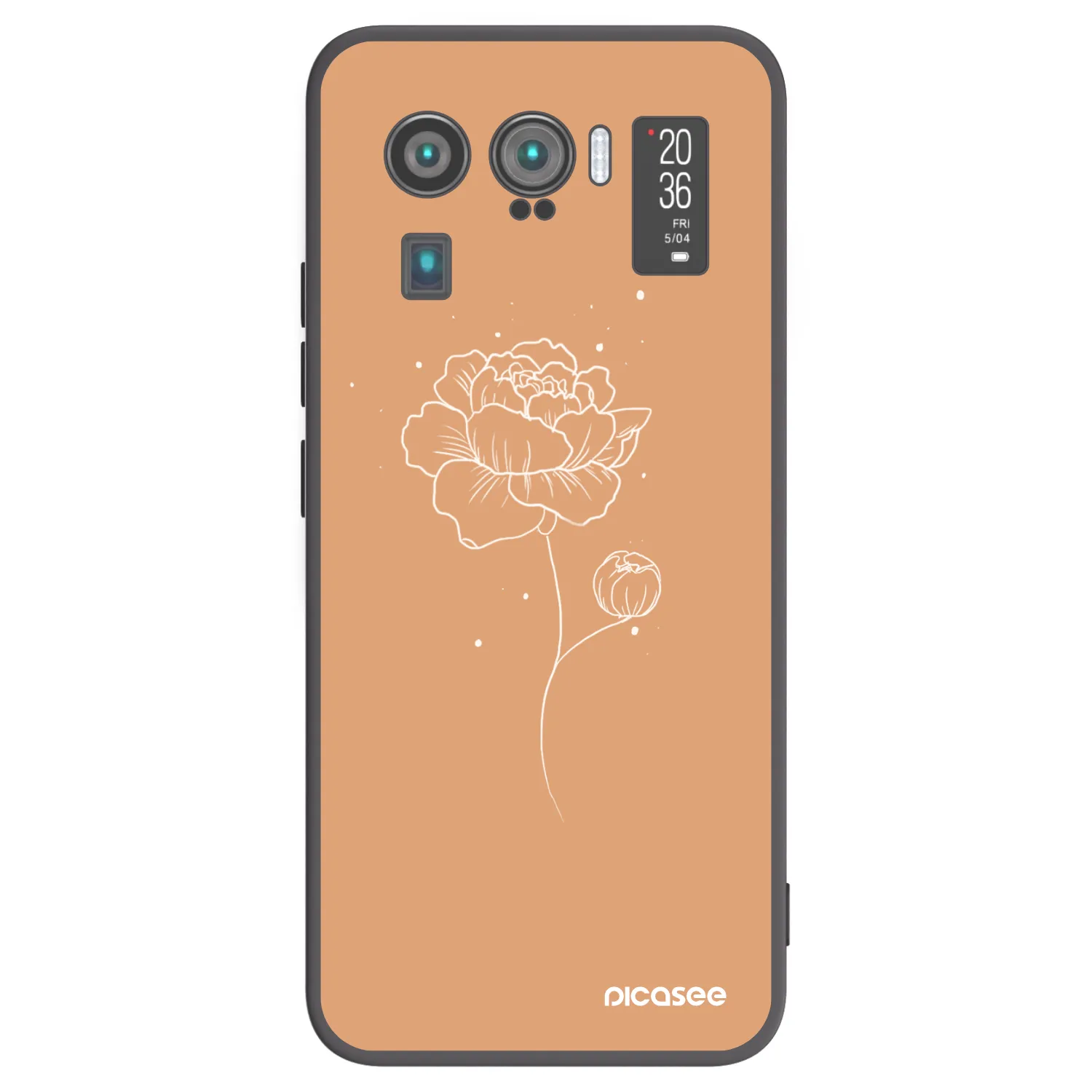 Picasee crna silikonska maskica za Xiaomi Mi 11 Ultra - Peonies