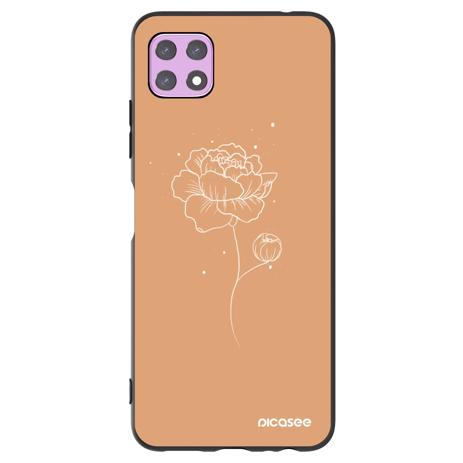 Picasee crna silikonska maskica za Samsung Galaxy A22 A226B 5G - Peonies