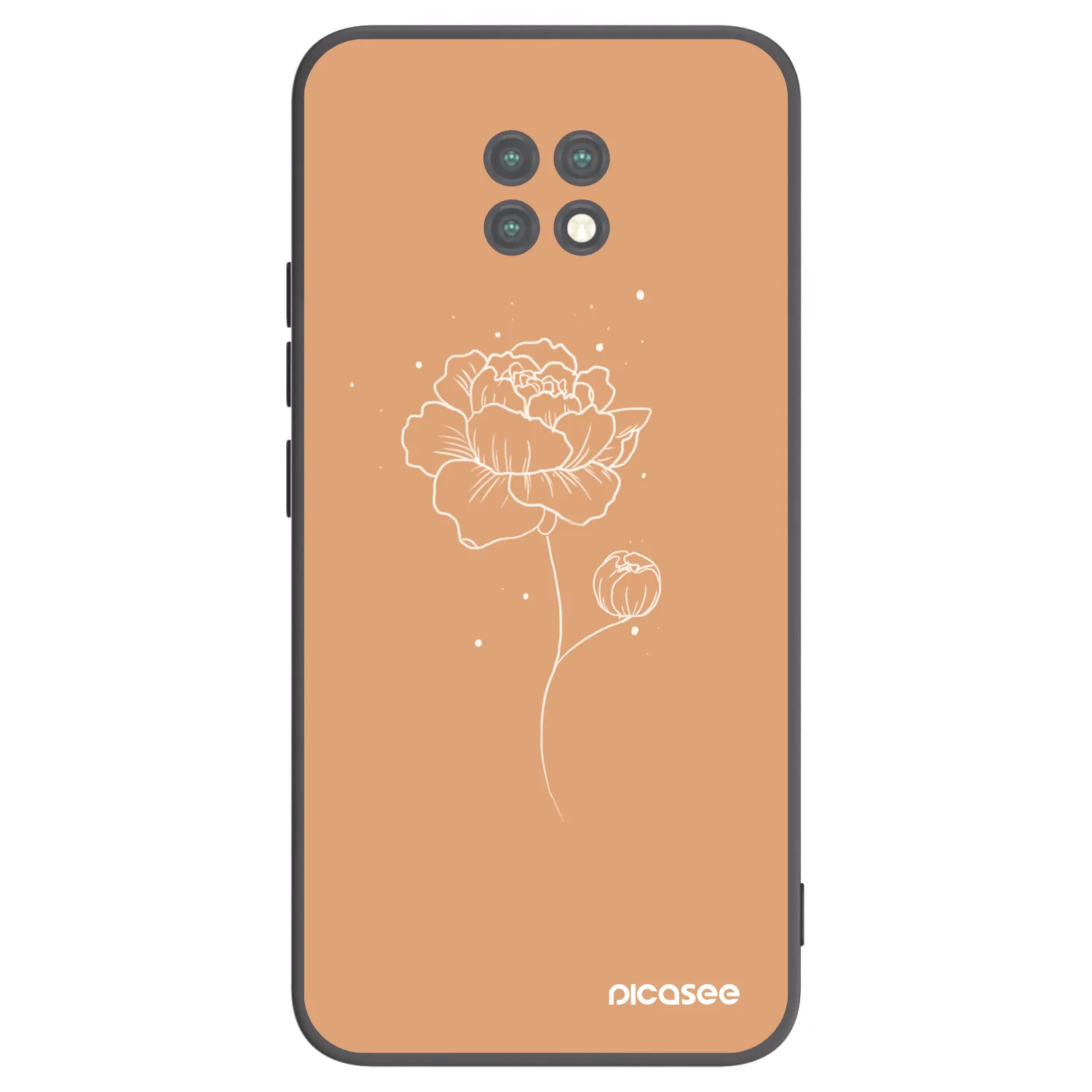 Picasee crna silikonska maskica za Xiaomi Redmi Note 9T - Peonies