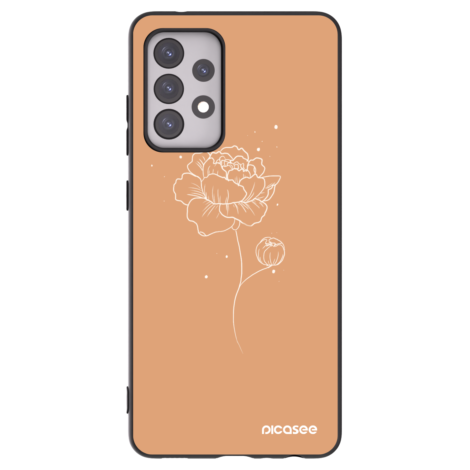 Picasee crna silikonska maskica za Samsung Galaxy A52s 5G A528B - Peonies