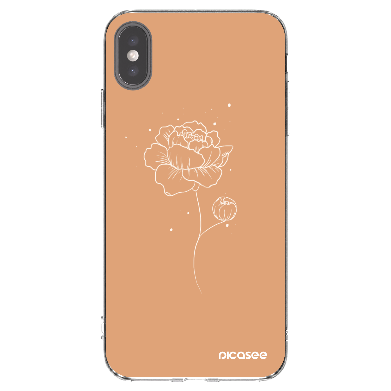 Picasee silikonska prozirna maskica za Apple iPhone XS Max - Peonies