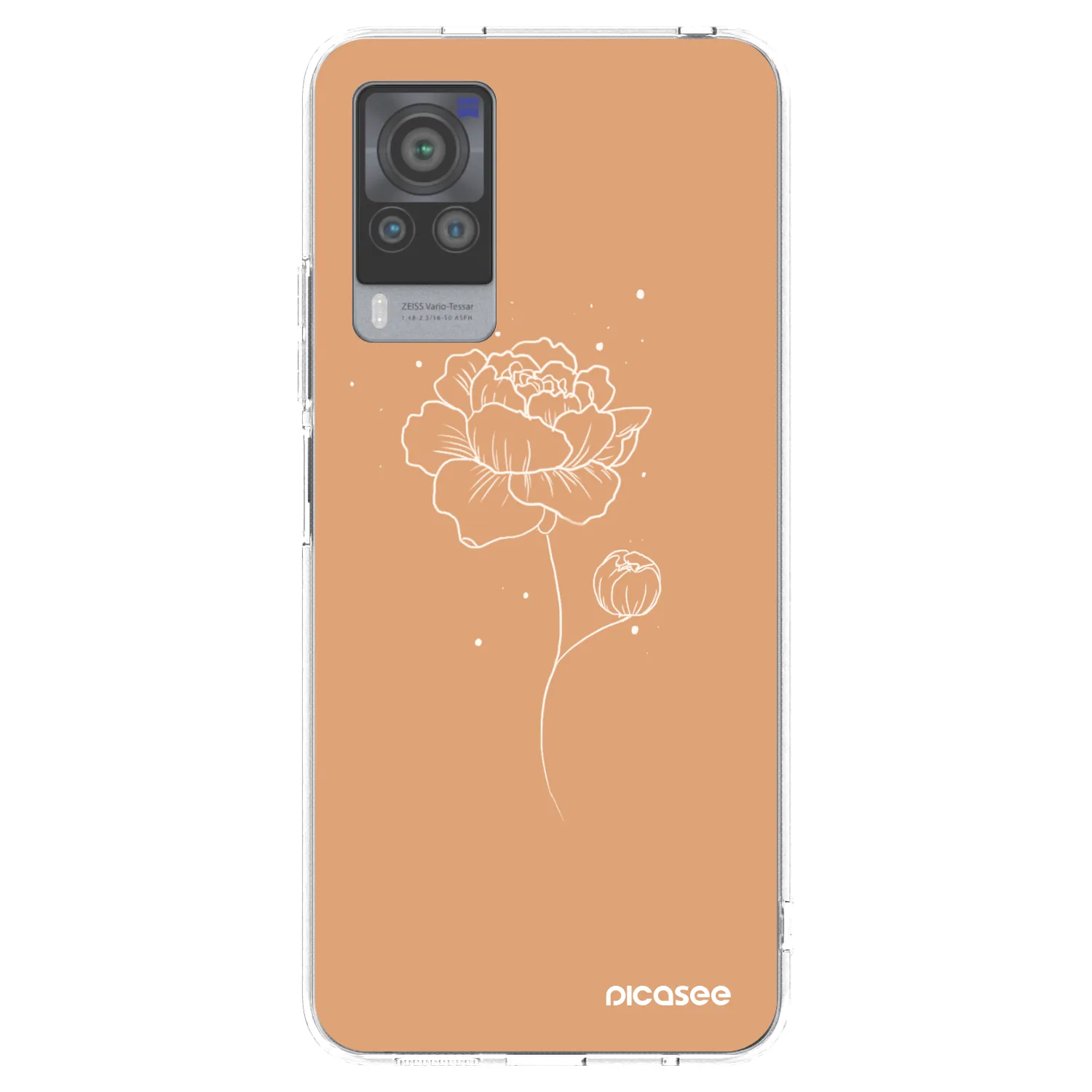 Picasee silikonska prozirna maskica za Vivo X60 Pro 5G - Peonies