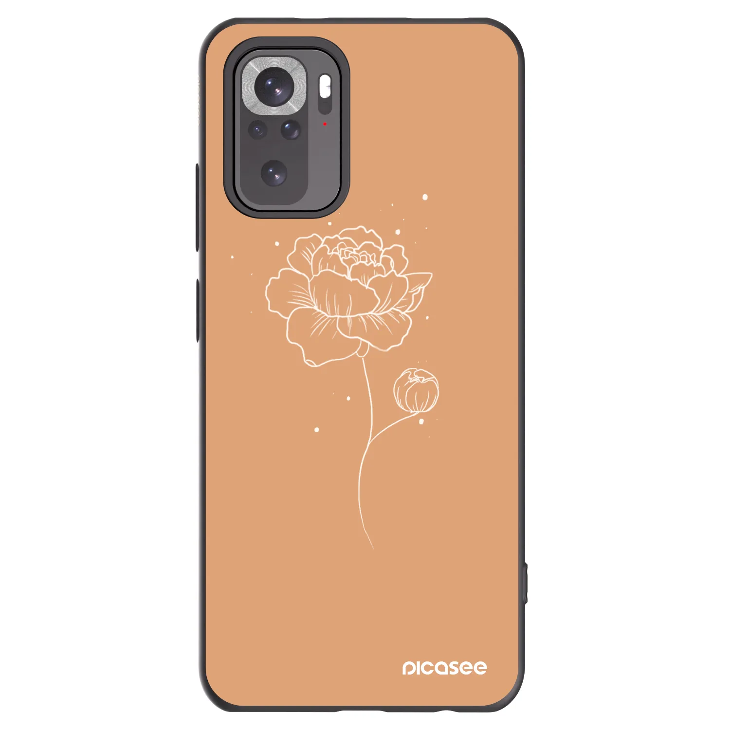 Picasee crna silikonska maskica za Xiaomi Redmi Note 11S 4G - Peonies