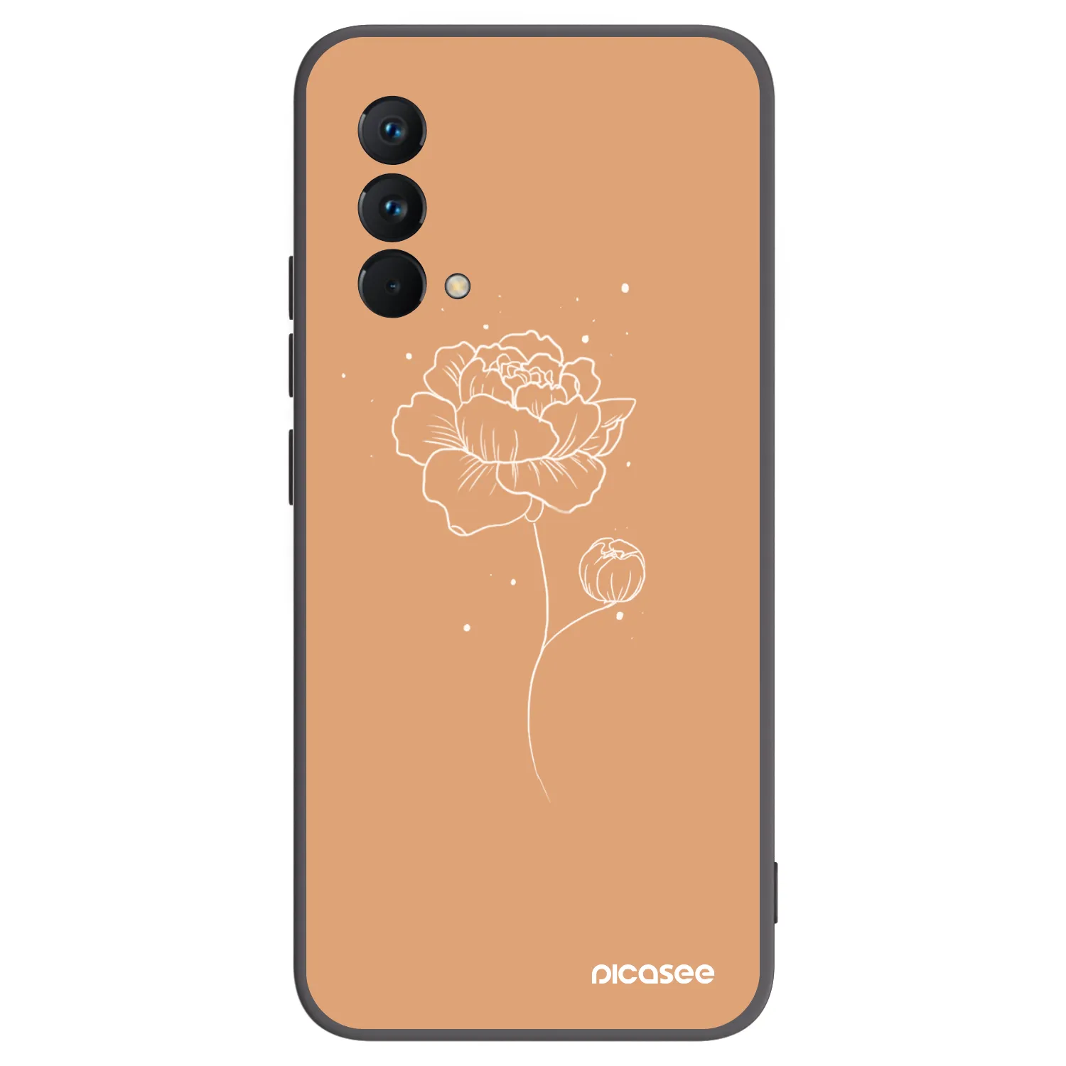 Picasee crna silikonska maskica za Realme GT Master Edition 5G - Peonies