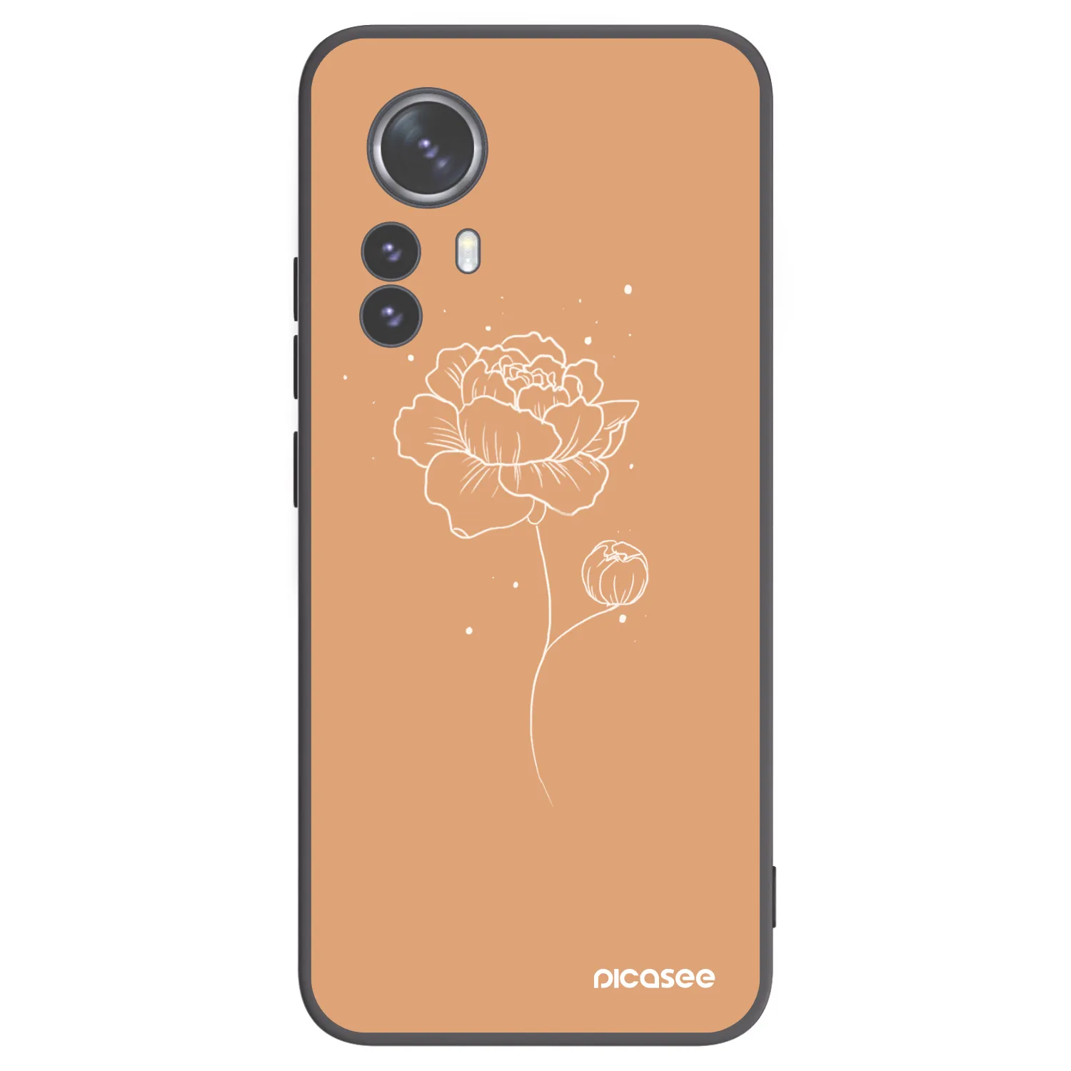 Picasee crna silikonska maskica za Xiaomi 12 Pro - Peonies