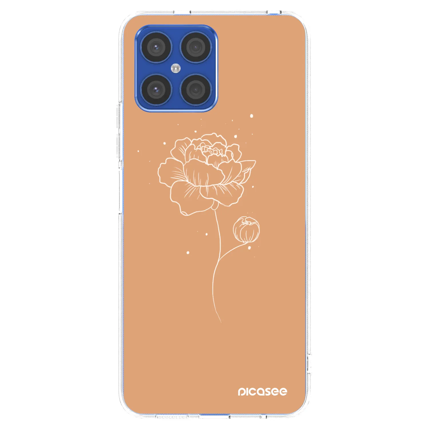 Picasee silikonska prozirna maskica za Honor X8 4G - Peonies