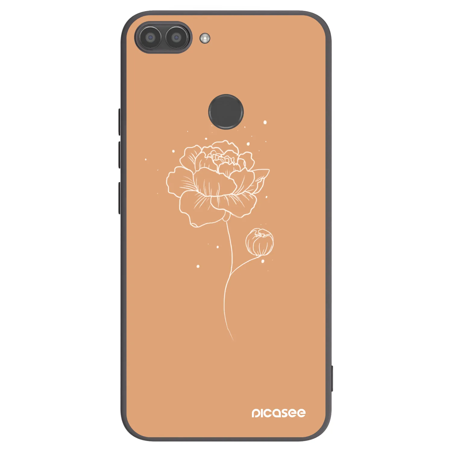 Picasee crna silikonska maskica za Huawei P Smart - Peonies