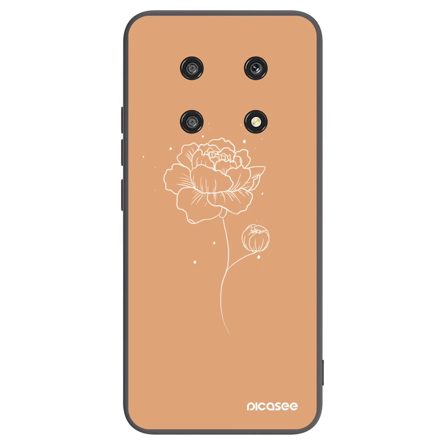 Picasee crna silikonska maskica za Honor Magic4 Lite 5G - Peonies