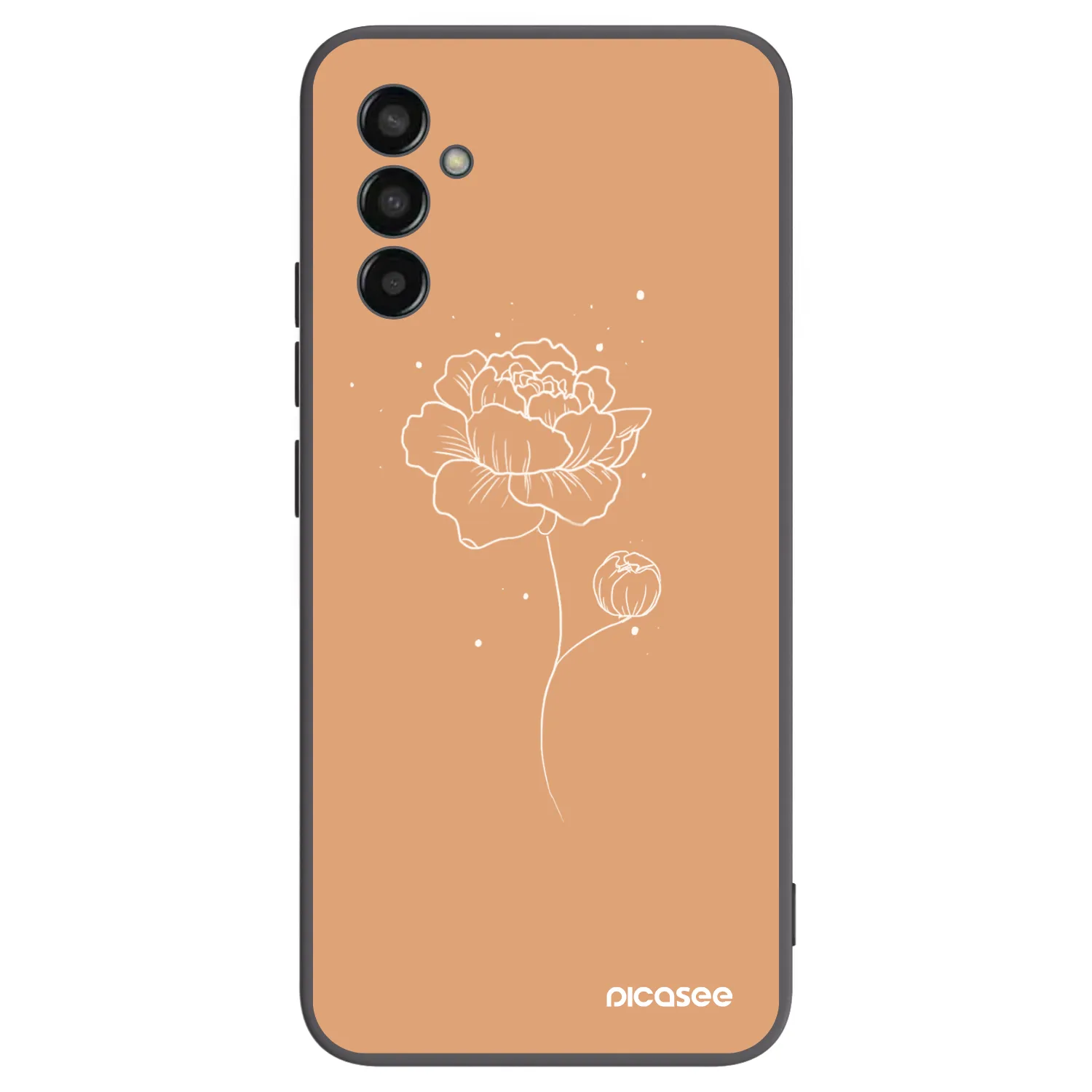 Picasee crna silikonska maskica za Samsung Galaxy M13 M135F - Peonies