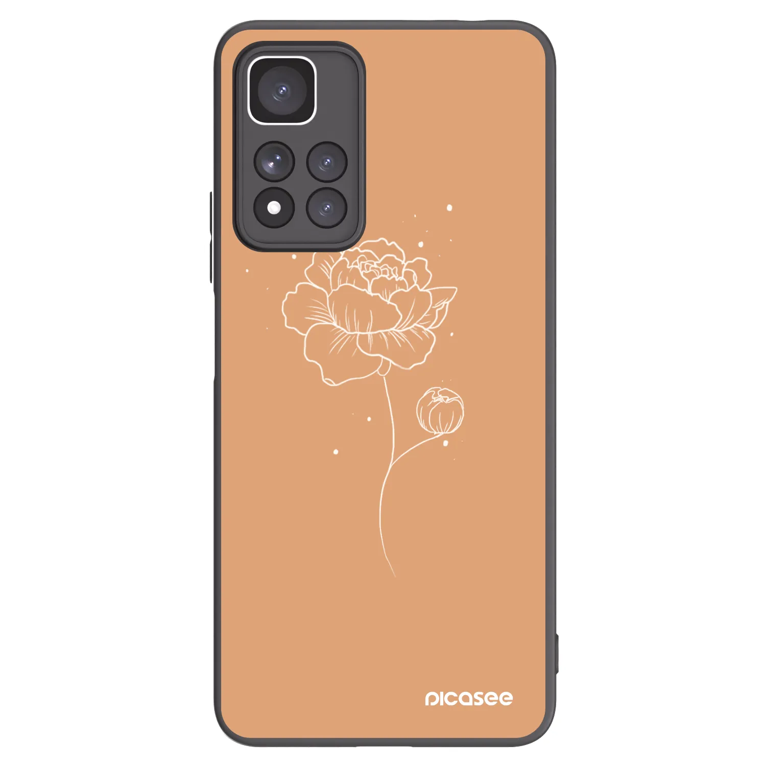 Picasee crna silikonska maskica za Xiaomi Redmi Note 11 Pro+ 5G - Peonies