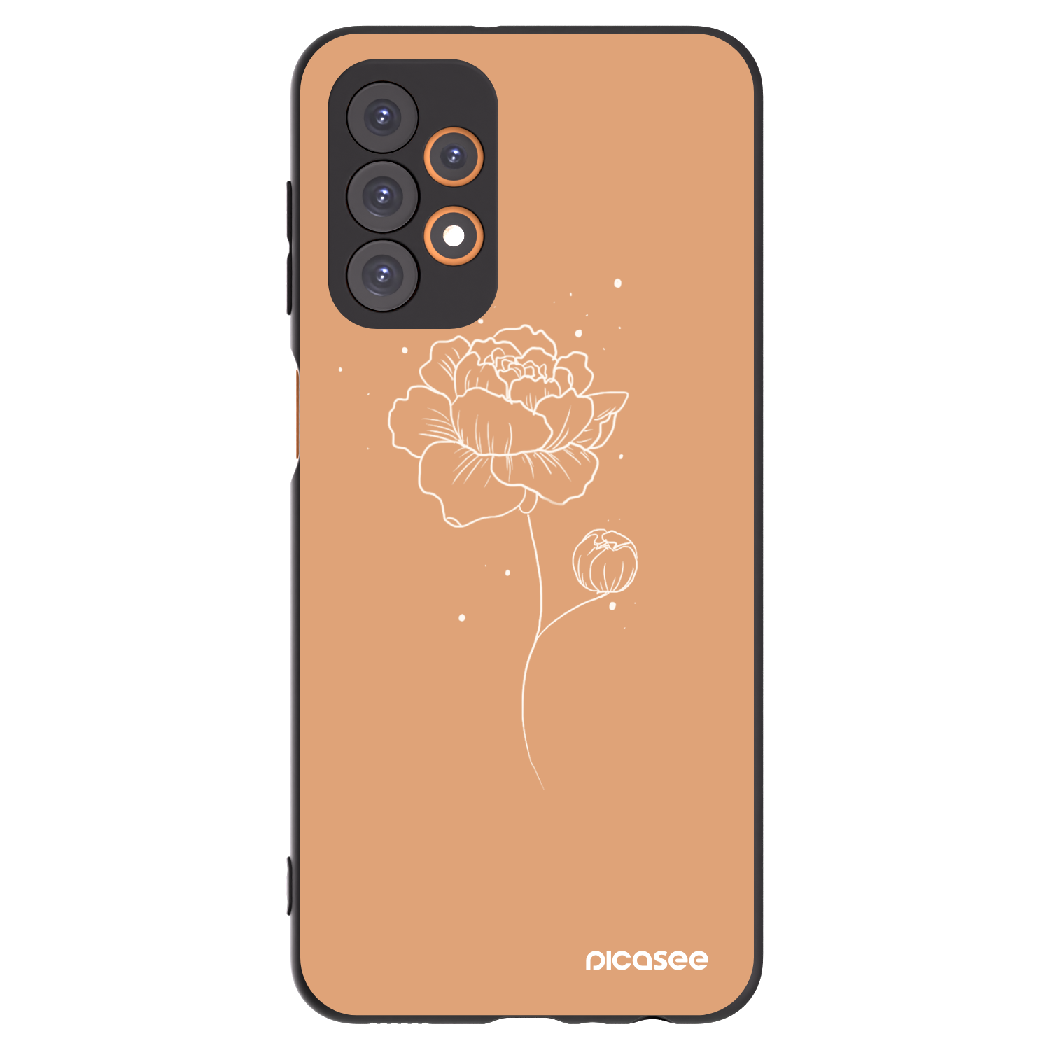 Picasee crna silikonska maskica za Samsung Galaxy A23 A235F 4G - Peonies