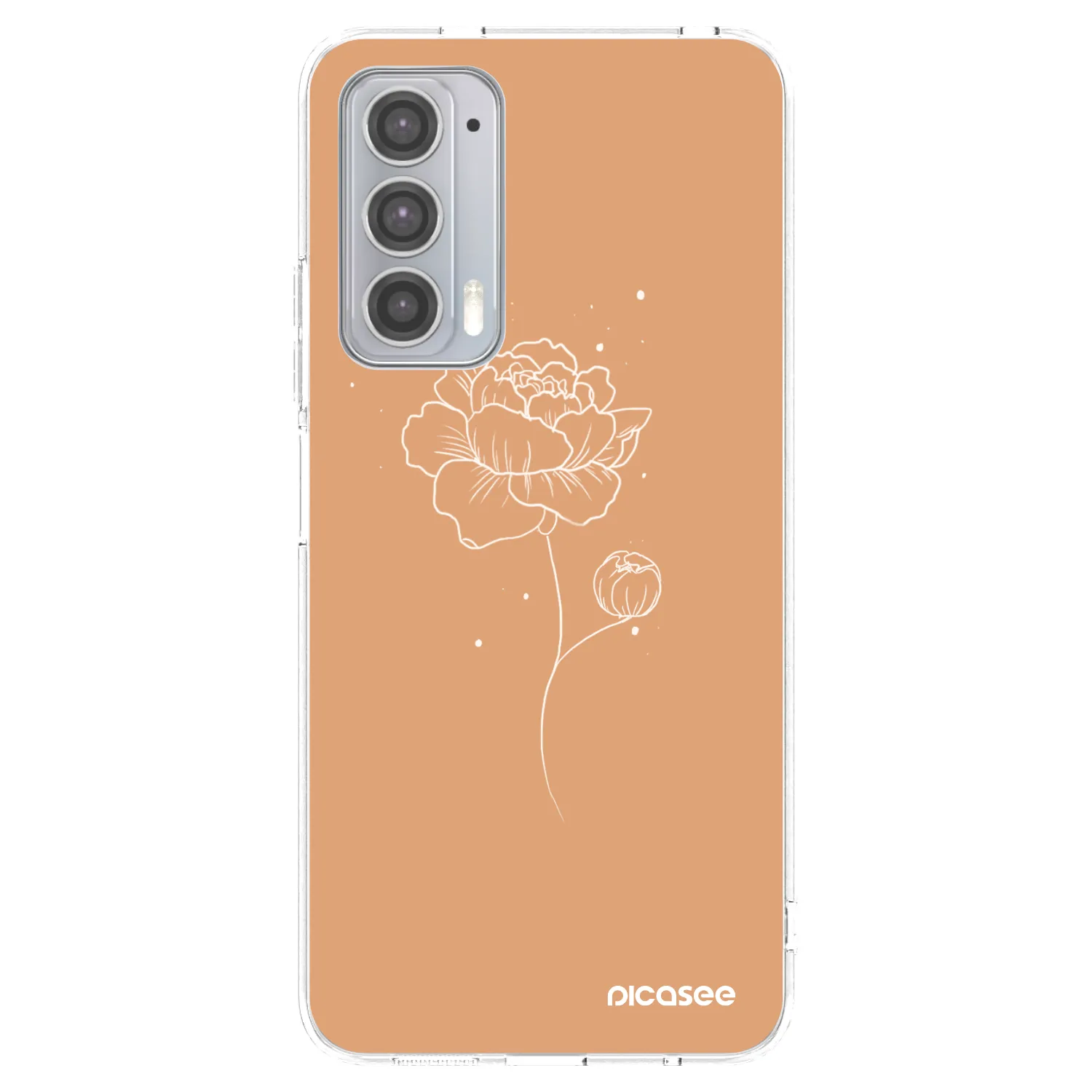 Picasee silikonska prozirna maskica za Motorola Edge 20 - Peonies