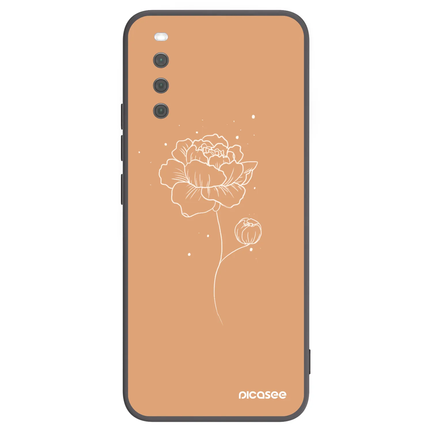 Picasee crna silikonska maskica za Sony Xperia 10 III - Peonies