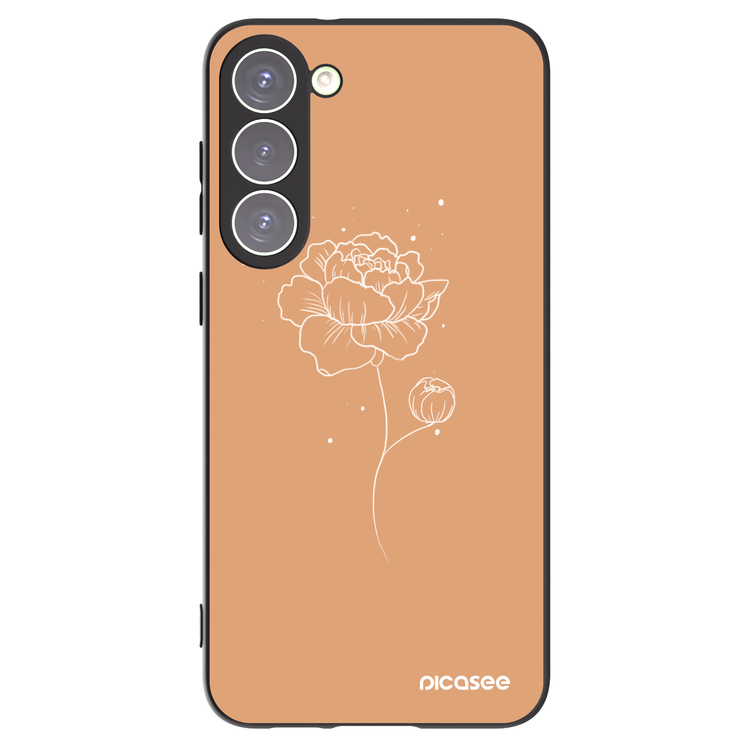 Picasee crna silikonska maskica za Samsung Galaxy S23+ 5G - Peonies